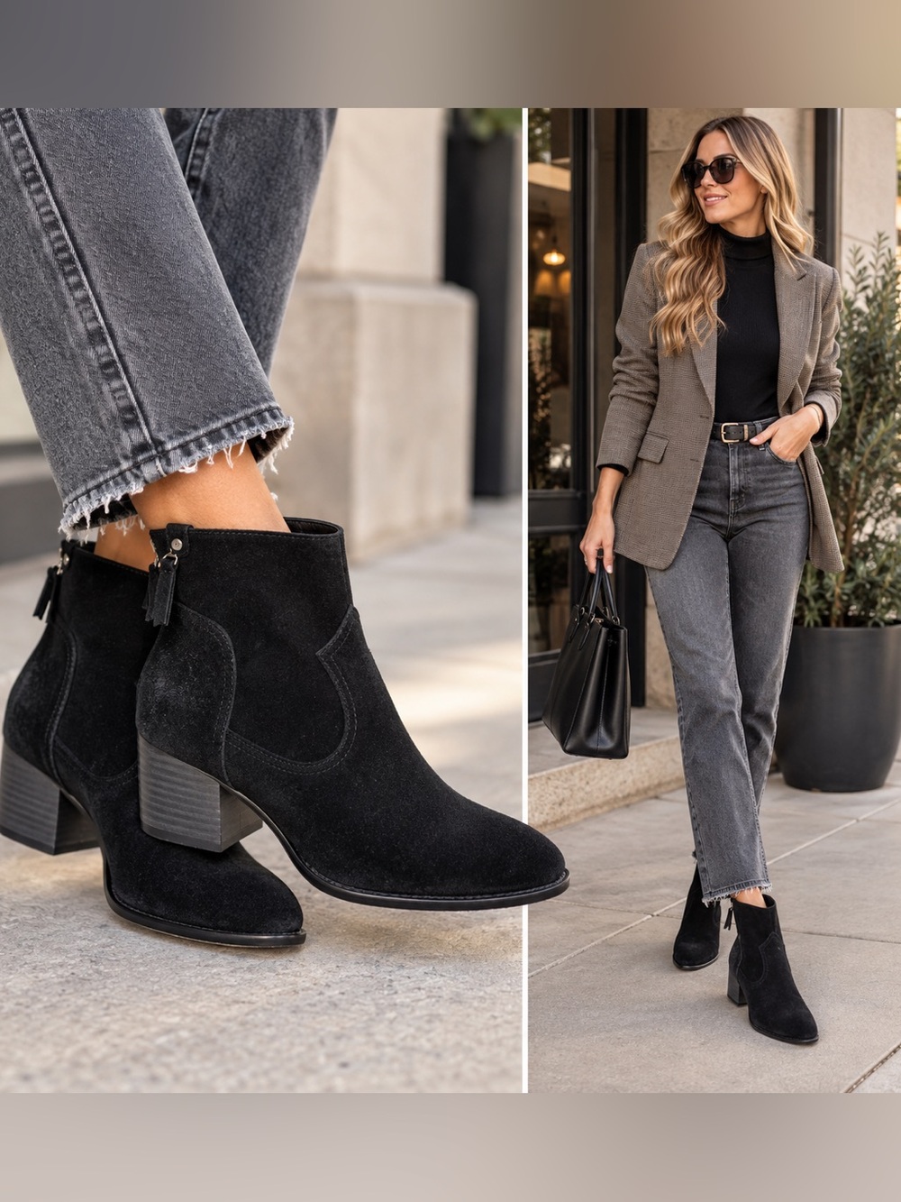 UGG Bandara Ankle Boot Womens Black Suede 9.5